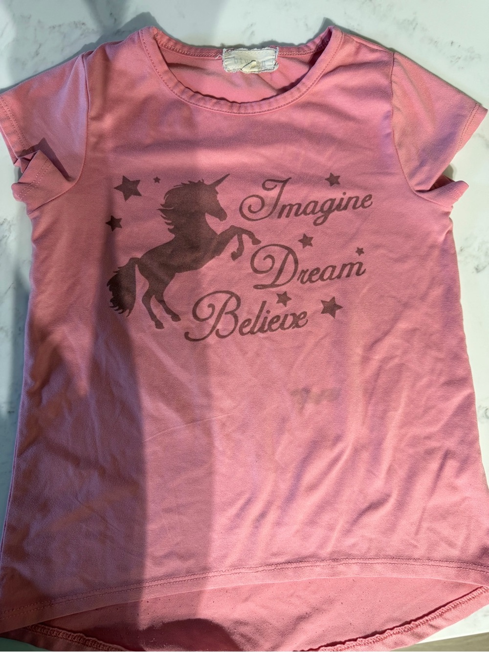 btween Pink Unicorn 'Imagine Dream Believe' Tee